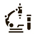 blood tests under microscope icon Vector Glyph Illustration