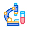 Blood tests under microscope icon vector outline illustration