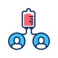 Blood transfusion color line icon. Donorship, charity concept. World Blood Donor day. Pictogram for web, mobile app, promo