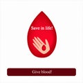 Blood transfusion. donor. Call to donate . Vector illustration