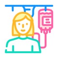 blood transfusion nurse color icon vector illustration