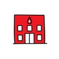 Blood transfusion station doodle icon, vector illustration Royalty Free Stock Photo