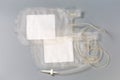 Blood transfusion system with double blood bags, top view