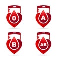 Blood type.Creative blood groups showing in a hearts shape with Royalty Free Stock Photo