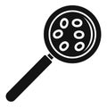 Blood under magnifier icon, simple style