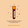 Blood vacuum vector illustration for world cancer day design