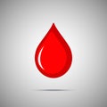 Blood Vector Icon. Red flat drop symbol Royalty Free Stock Photo