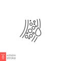 Blood vessel line icon. Bloods Capillary tube, Human circulatory system flow in Artery