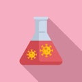 Blood virus flask icon flat vector. People dose