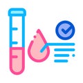 Blood in vitro good results icon vector outline illustration