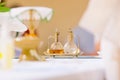 Water and wine on the altar ready for Holy Mass Royalty Free Stock Photo