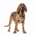 Bloodhound Full body facing forward clear white background , generated by AI