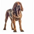 Bloodhound Full body facing forward clear white background , generated by AI