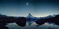 Bloodmoon over matterhorn Royalty Free Stock Photo