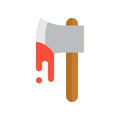 Bloody axe, Halloween related icon, flat design