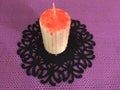 Bloody candle on black lace