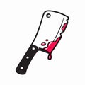 Bloody cleaver knife