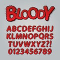 Bloody Comic Pop Art Alphabet and Numbers Royalty Free Stock Photo