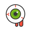 Bloody eyeball, halloween vector icon editable stroke