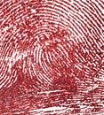 Bloody fingerprint as background, macro. Imprint of index finger