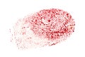 Bloody fingerprint isolated on a white background Royalty Free Stock Photo