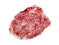 Bloody fingerprint isolated on a white background