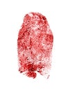 Bloody fingerprint on white background Royalty Free Stock Photo