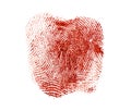 Bloody fingerprint on a white background Royalty Free Stock Photo