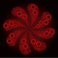 Bloody Gear Mechanics Icon Centrifugal Abstract Flower