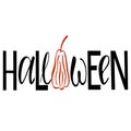 Beautiful Halloween lettering with a nice and tasty pumpkin for decorating your holiday