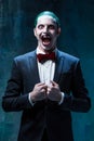 Bloody Halloween theme: crazy joker face Royalty Free Stock Photo