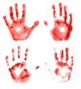 Bloody hand prints Royalty Free Stock Photo
