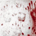 Bloody handprints on wall Royalty Free Stock Photo