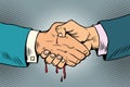 Bloody handshake, underhanded business transaction