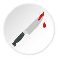 Bloody knife icon circle