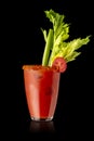 Bloody Marry cocktail isolated on black Royalty Free Stock Photo