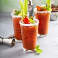 Bloody mary cocktails for brunch Royalty Free Stock Photo