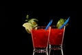 Bloody mary fresh Coctail isolated on black Royalty Free Stock Photo