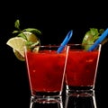 Bloody mary fresh Coctail isolated on black Royalty Free Stock Photo