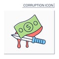 Bloody money color icon