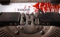 Bloody note - Vintage inscription made by old typewriter Royalty Free Stock Photo