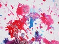 Bloody red waxy spots, watercolor paint, colorful hues Royalty Free Stock Photo