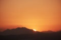 Bloody sunset in the mointains Royalty Free Stock Photo