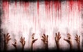 Bloody wall with scary hands Royalty Free Stock Photo