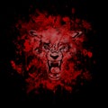 Bloody werewolf abstract background