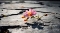 bloom flower asphalt Royalty Free Stock Photo