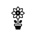 Black solid icon for Bloom, flower and garden