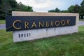 Cranbrook schools entrance sign at Bloomfield Hills in Michigan