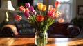 Blooming Beauty: Colorful Tulip Bouquet for Fresh and Vibrant Floral Arrangement Royalty Free Stock Photo