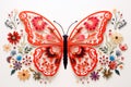 Blooming Beauty: A Paper-Cut Butterfly with Blossoming Flower Wings, Signifying the Richness of Biodiversity